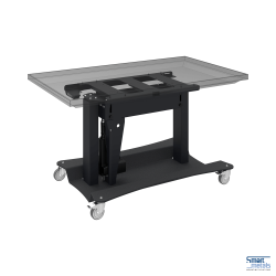 Recessed electric tilting floor stand on wheels