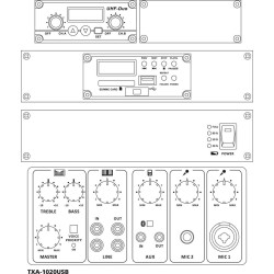 Pārnēsājama pastiprinātāja sistēma Monacor TXA-1020USB
