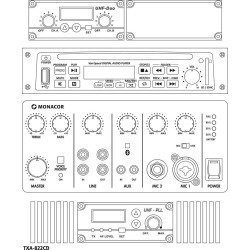 Mobiilne võimendisüsteem Monacor TXA-822CD