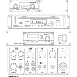 Mobiilne võimendisüsteem Monacor TXA-1022CD