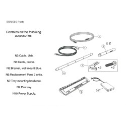 SMART Board M680 ja M685 lisade komplekt (seinakinnitus, pliiatsialus, kaablid, pliiatsid)