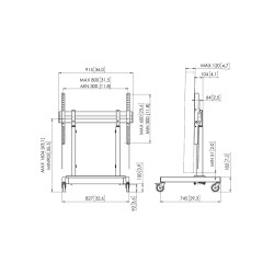 Vogel's RISE 3205 motorized trolley for interactive displays