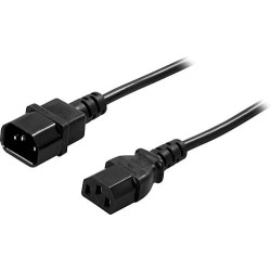 Power extension cable, PC and display, straight IEC C13 - straight IEC C14