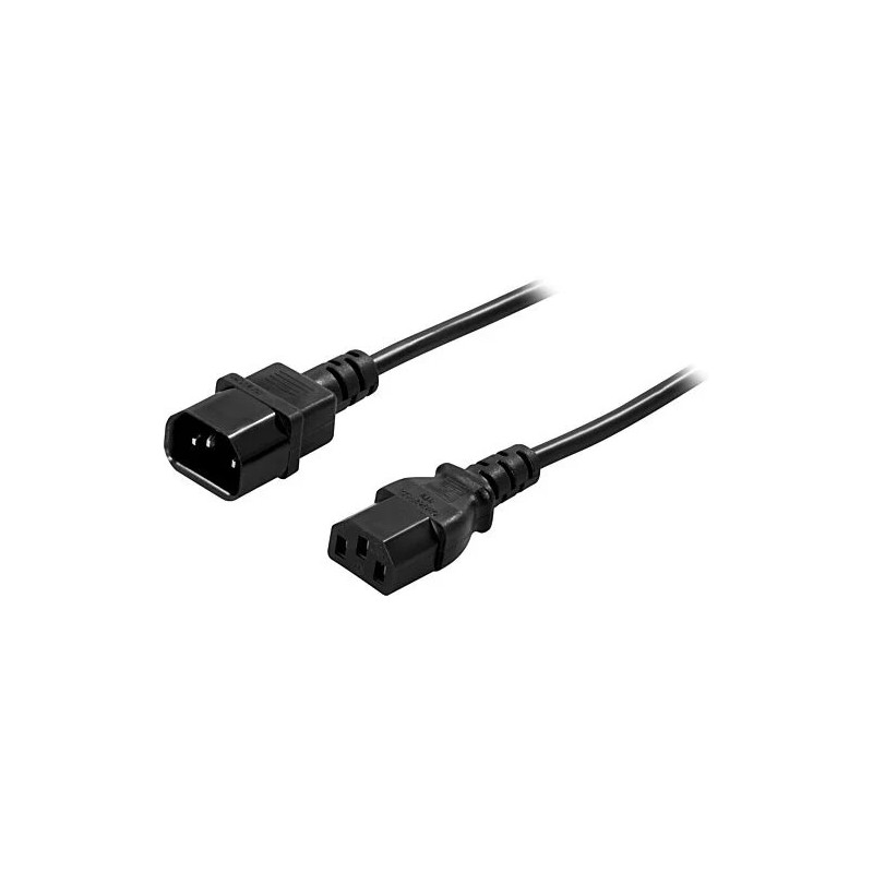 Power extension cable, PC and display, straight IEC C13 - straight IEC C14 Power extension cable, PC and display, straight IEC C13 - straight IEC C14