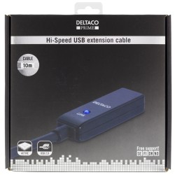 PRIME USB 2.0 pikenduskaabel, aktiivne, tüüp A isane - tüüp A emane, 10m, must