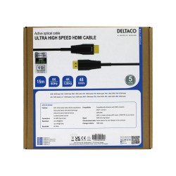 DELTACO ULTRA High Speed ​​HDMI cable, optical active cable, 48Gbps, Black, AOC
