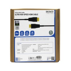 DELTACO ULTRA High Speed ​​HDMI cable, optical active cable, 48Gbps, Black, AOC