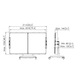 RISE whiteboard set for RISE motorized trolley or floor stand